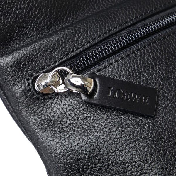 ロエベ クラッチバッグ セカンドバッグ ブラック レザー メンズ LOEWE 【中古】