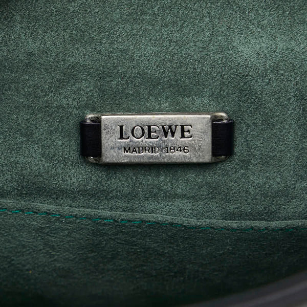 ロエベ クラッチバッグ セカンドバッグ ブラック レザー メンズ LOEWE 【中古】