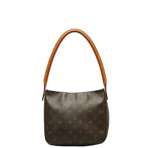 ルイ ヴィトン モノグラム ルーピングMM ショルダーバッグ ハンドバッグ M51146 ブラウン PVC レザー レディース LOUIS VUITTON 【中古】