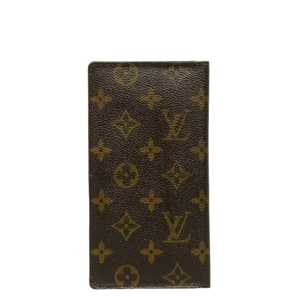 ルイ ヴィトン モノグラム ポルトバルール カルトクレディ 長財布 M61823 ブラウン PVC レザー レディース LOUIS VUITTON 【中古】