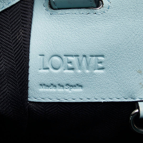 ロエベ ハンモック ハンドバッグ 斜め掛け ショルダーバッグ ブルー レザー レディース LOEWE 【中古】