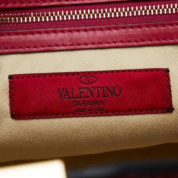 ヴァレンティノ ガラヴァーニ ロックスタッズ ハンドバッグ ショルダーバッグ 2WAY ピンク レザー レディース VALENTINO 【中古】