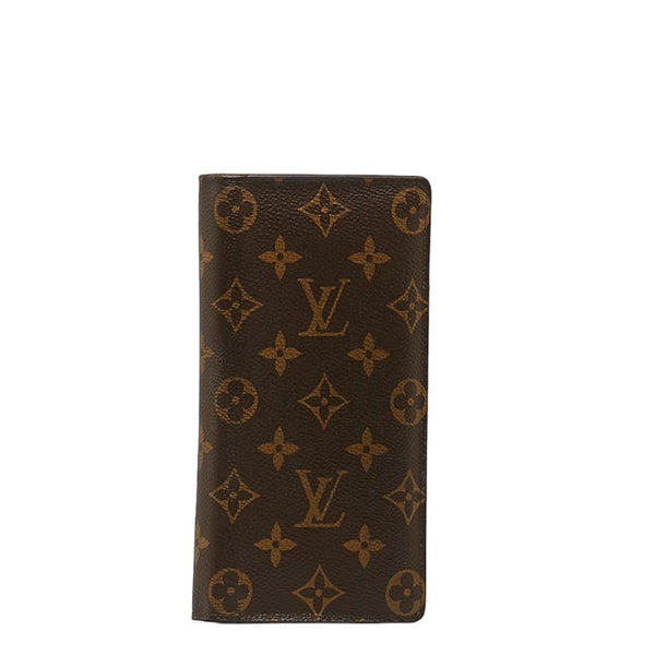 ルイ ヴィトン モノグラム ポルトフォイユ ブラザ 長財布 M66540 ブラウン PVC レザー レディース LOUIS VUITTON 【中古】