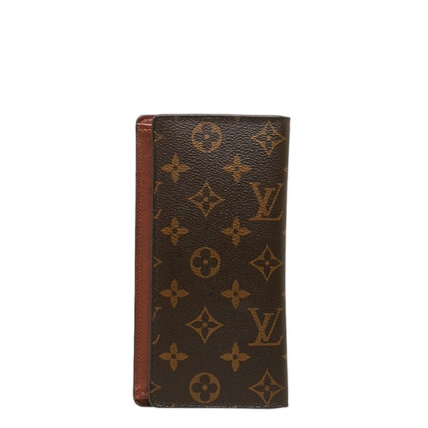 ルイ ヴィトン モノグラム ポルトフォイユ ブラザ 長財布 M66540 ブラウン PVC レザー レディース LOUIS VUITTON 【中古】