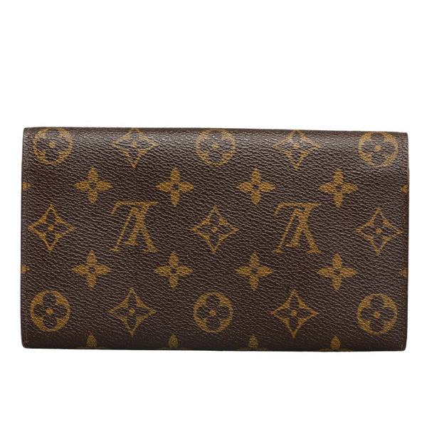 ルイ ヴィトン モノグラム ポルトモネクレディ  長財布 M61725 ブラウン PVC レザー レディース LOUIS VUITTON 【中古】