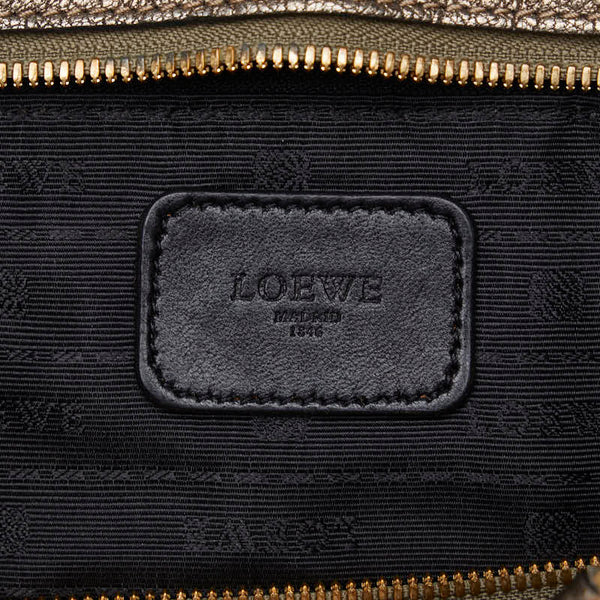 ロエベ アマソナ28 アナグラム ハンドバッグ ゴールド レザー レディース LOEWE 【中古】