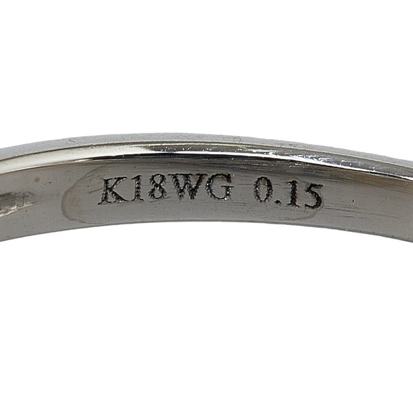 K18WG ホワイトゴールド アコヤパール8.5mm ダイヤ0.15ct リング 指輪 レディース 17号 【中古】