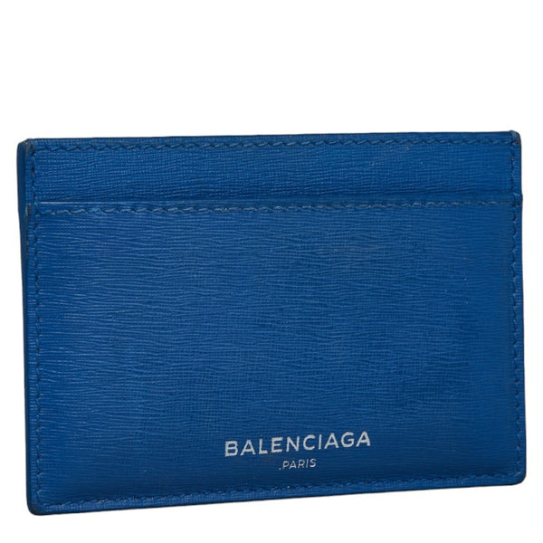 バレンシアガ カードケース パスケース 392126 ブルー グレー レザー レディース BALENCIAGA 【中古】