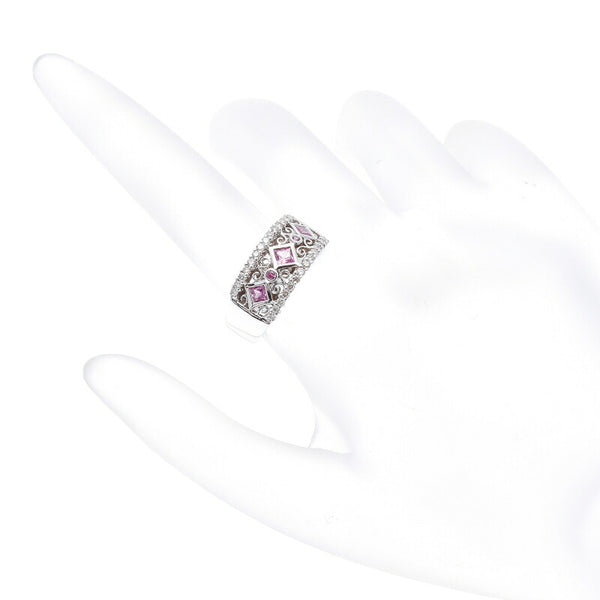 K18WG ホワイトゴールド サファイア0.5ct ダイヤ0.3ct リング 指輪 レディース 12号 中古