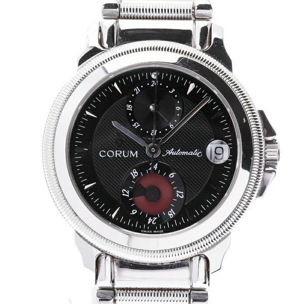 コルム イフェメリス GMT 273.211.20 シルバー ステンレススチール 腕時計 メンズ CORUM 自動巻き ブラック文字盤 中古