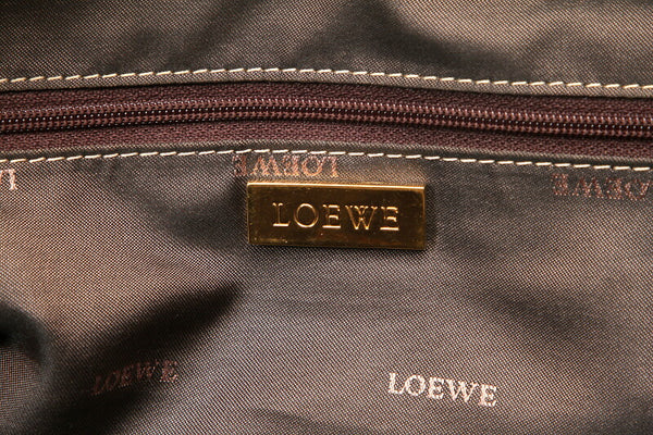 ロエベ アマソナ ベージュ レザー ハンドバッグ レディース LOEWE 中古