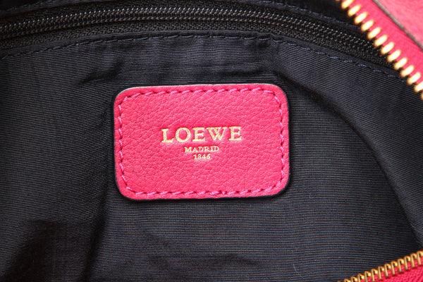 ロエベ アナグラム ピンク レザー ハンドバッグ レディース LOEWE 中古