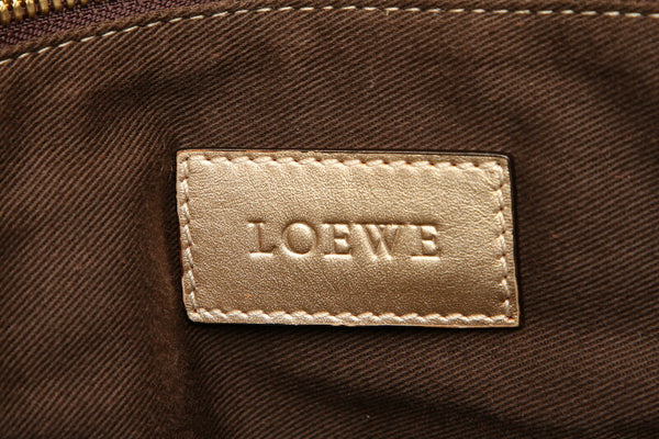 ロエベ アナグラム ベージュ キャンバス ショルダーバッグ レディース LOEWE 中古