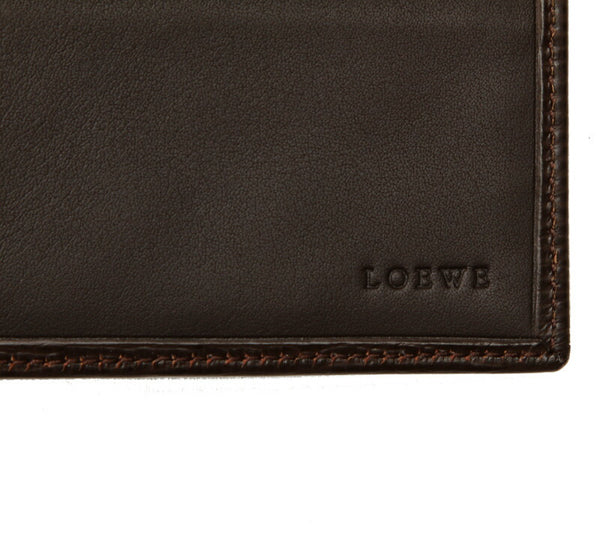 ロエベ アナグラム ブラウン 茶 レザー 二つ折り財布 ユニセックス LOEWE 中古