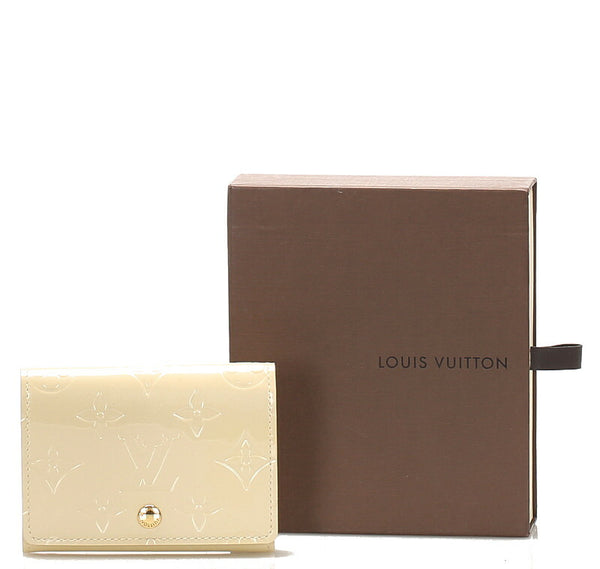 ルイ ヴィトン ヴェルニ ブロンコライユ M91468 アイボリー パテントレザー カードケース レディース LOUIS VUITTON 中古