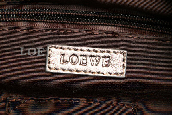 ロエベ ナッパアイレ シルバー レザー ハンドバッグ レディース LOEWE 中古