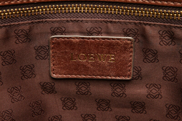 ロエベ アナグラム フスタ ブラウン レザー トートバッグ レディース LOEWE 中古