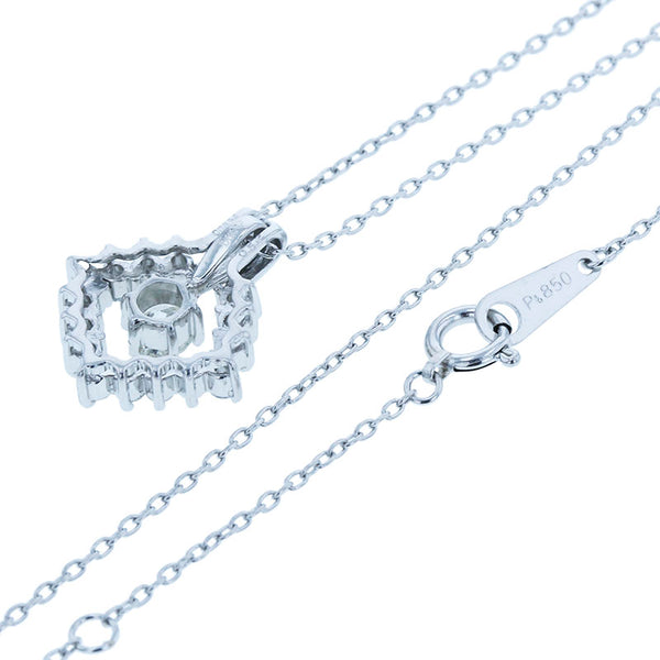 K18WG ホワイトゴールド ダイヤ0.31ct ダイヤ0.30ct ネックレス レディース 【中古】