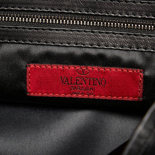 ヴァレンティノ リボン ブラック レザー ハンドバッグ ボストンバッグ レディース VALENTINO 【中古】