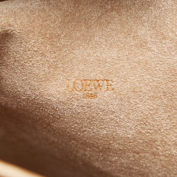 ロエベ アナグラム トートバッグ ハンドバッグ カーキ ベージュ レザー レディース LOEWE 【中古】