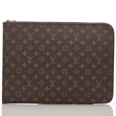 ルイ ヴィトン モノグラム ポッシュ・ドキュマン M53456 ブラウン PVC レザー ブリーフケース メンズ LOUIS VUITTON 中古