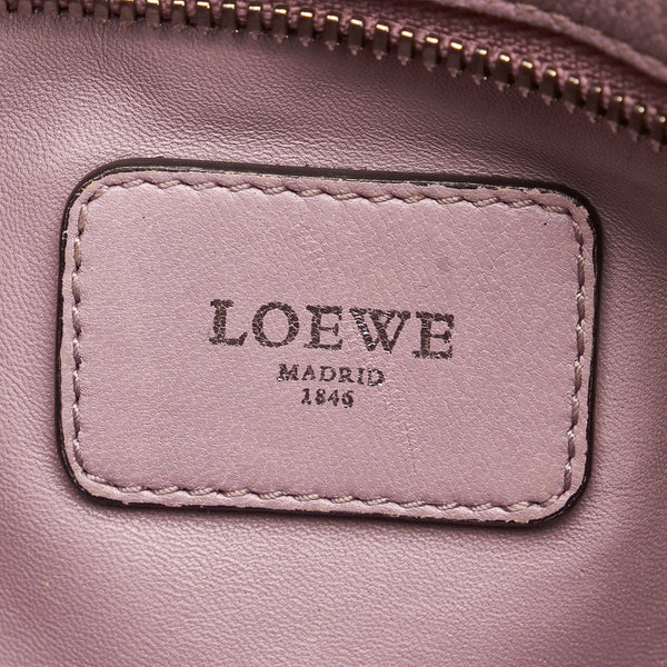 ロエベ アマソナ28 ハンドバッグ 352.35AA03 パープル ピンク レザー レディース LOEWE 【中古】