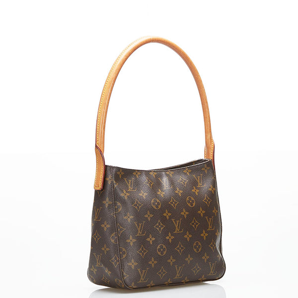 ルイ ヴィトン モノグラム ルーピングMM ショルダーバッグ M51146 ブラウン PVC レザー レディース LOUIS VUITTON 【中古】