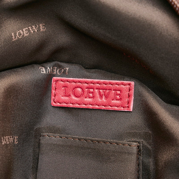 ロエベ アナグラム ナッパアイレ ハンドバッグ ピンク ラムスキン レディース LOEWE 【中古】