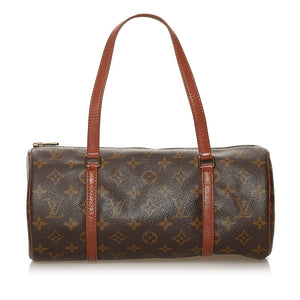 ルイ ヴィトン モノグラム 旧パピヨン  M51365 ブラウン PVC レザー ハンドバッグ レディース LOUIS VUITTON 【中古】