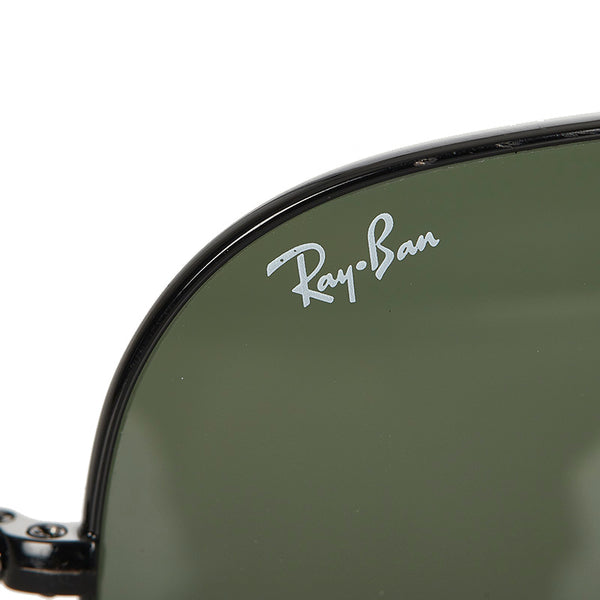 レイバン アビエーター RB3026 L2821 ブラック グリーン メタル ガラス サングラス メンズ Ray-Ban 【中古】