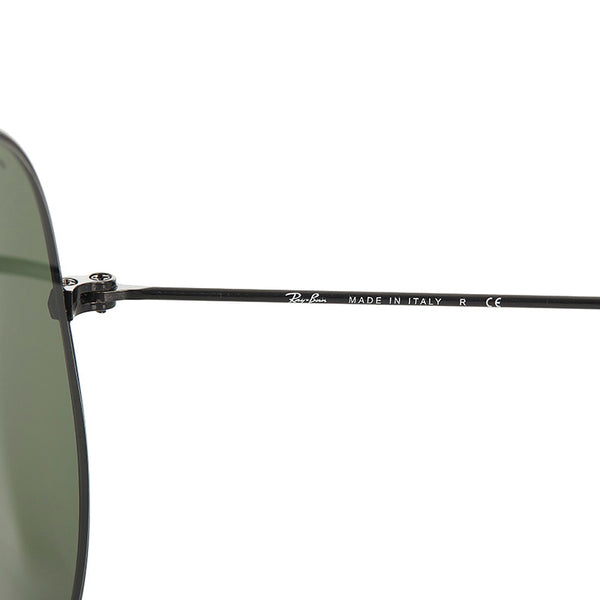 レイバン アビエーター RB3026 L2821 ブラック グリーン メタル ガラス サングラス メンズ Ray-Ban 【中古】