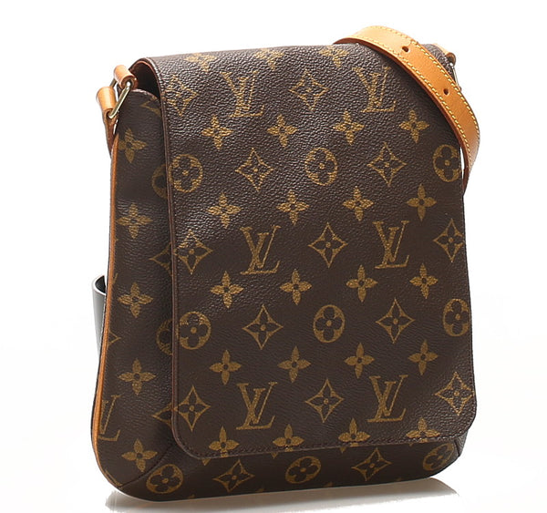 ルイ ヴィトン モノグラム ミュゼットサルサ Ｍ51258 ブラウン 茶 PVC レザー ショルダーバッグ レディース LOUIS VUITTON 中古