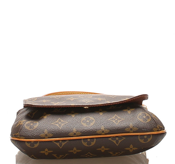 ルイ ヴィトン モノグラム ミュゼットサルサ Ｍ51258 ブラウン 茶 PVC レザー ショルダーバッグ レディース LOUIS VUITTON 中古