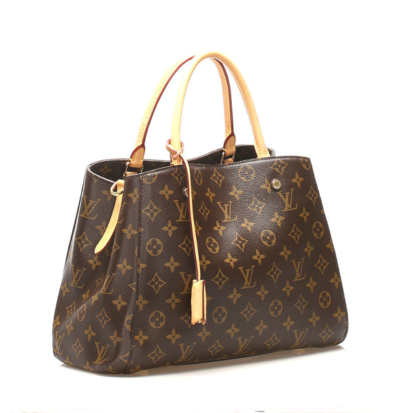 ルイ ヴィトン モノグラム モンテーニュ M41055 ブラウン 茶 PVC レザー ハンドバッグ レディース LOUIS VUITTON 中古