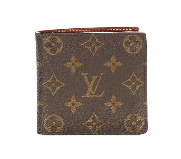 ルイ ヴィトン モノグラム ポルトフォイユ マルコ M61675 ブラウン 茶 PVC レザー 二つ折り財布 ユニセックス LOUIS VUITTON 中古