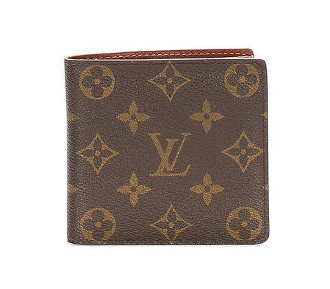 ルイ ヴィトン モノグラム ポルトフォイユ マルコ M61675 ブラウン 茶 PVC レザー 二つ折り財布 ユニセックス LOUIS VUITTON 中古