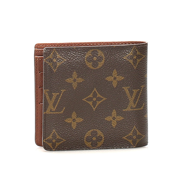 ルイ ヴィトン モノグラム ポルトフォイユ マルコ M61675 ブラウン 茶 PVC レザー 二つ折り財布 ユニセックス LOUIS VUITTON 中古