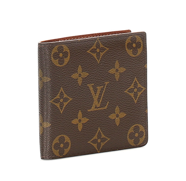 ルイ ヴィトン モノグラム ポルトフォイユ マルコ M61675 ブラウン 茶 PVC レザー 二つ折り財布 ユニセックス LOUIS VUITTON 中古