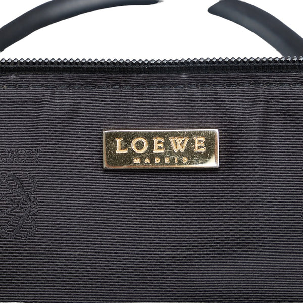 ロエベ アナグラム ハンドバッグ ブラック レザー レディース LOEWE 【中古】