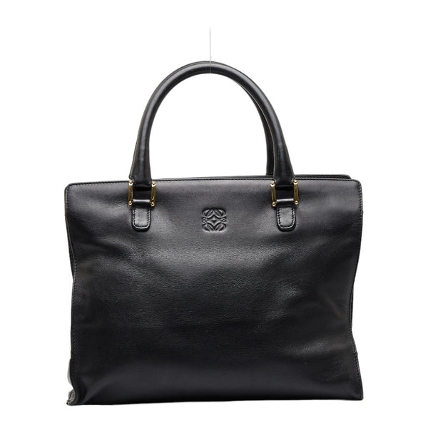 ロエベ アナグラム ハンドバッグ ブラック レザー レディース LOEWE 【中古】