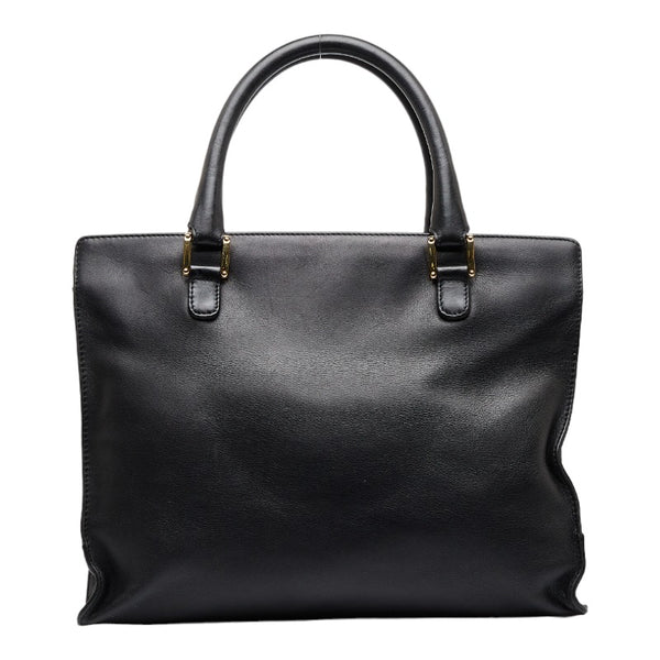 ロエベ アナグラム ハンドバッグ ブラック レザー レディース LOEWE 【中古】