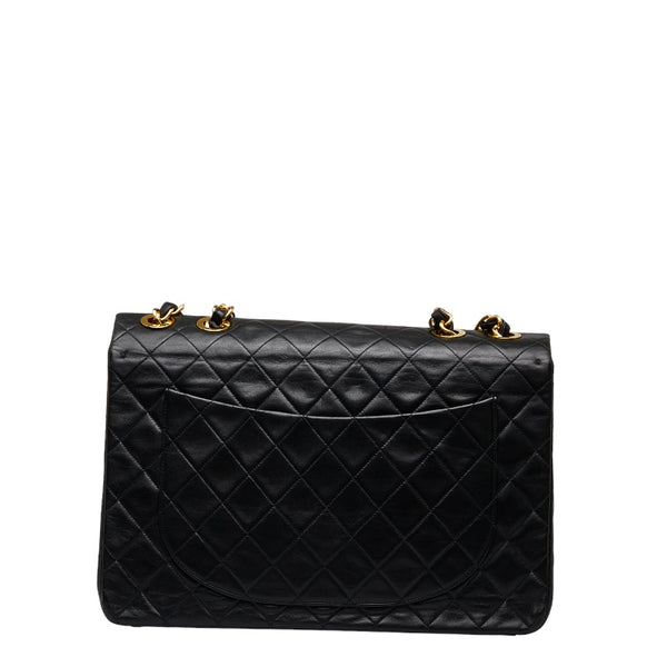 シャネル デカマトラッセ ココマーク チェーン ショルダーバッグ ブラック レザー レディース CHANEL 【中古】