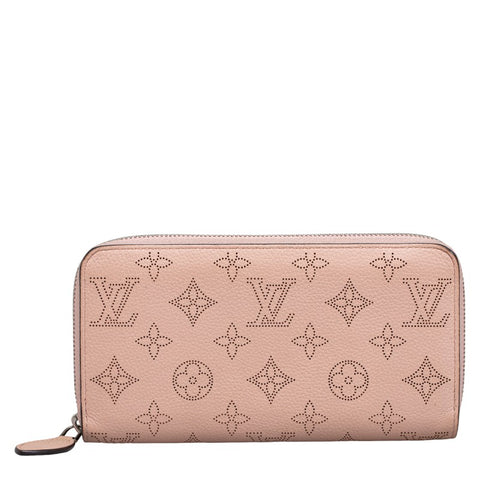 ルイ ヴィトン モノグラム マヒナ ジッピーウォレット 長財布 M61868 マグノリア ピンク レザー レディース LOUIS VUITTON 【中古】