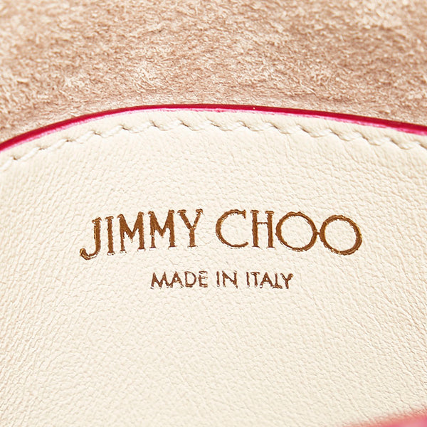 ジミーチュウ レベルソフトミニ ドット 水玉 チェーン ショルダーバッグ マルチカラー イエロー PVC レザー レディース JIMMY CHOO 【中古】