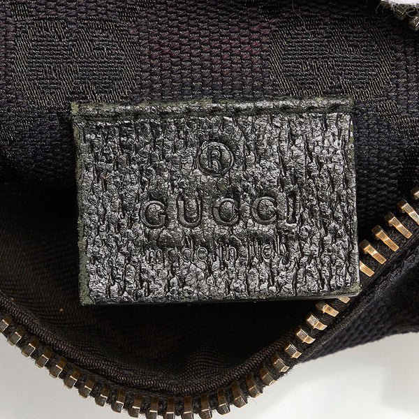 グッチ GGキャンバス ボディバッグ ウエストバッグ ショルダーバッグ 28566 ブラック キャンバス レザー レディース GUCCI 【中古】