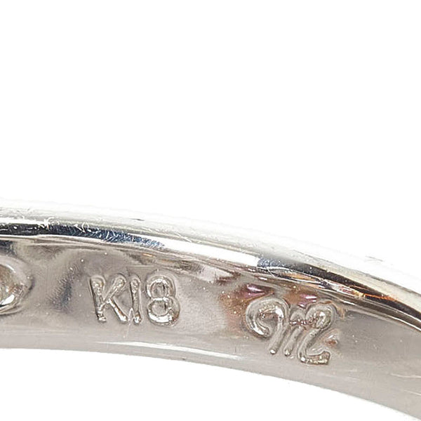 K18WG ホワイトゴールド K18YG イエローゴールド ルビー0.43ct ダイヤ0.25ct リング 指輪 レディース 11.5号 【中古】