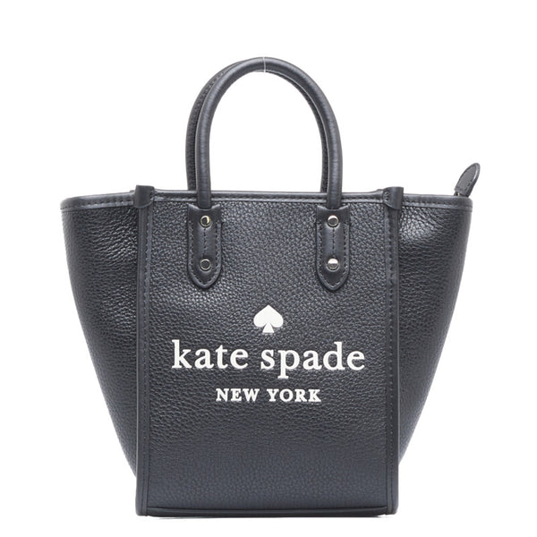 ケイトスペード エラ ロゴプリント ハンドバッグ ショルダーバッグ 2WAY K7295 001 ブラック レザー レディース Kate Spade 【中古】