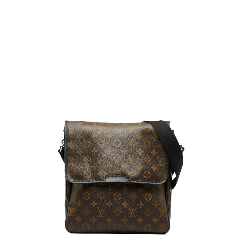 ルイ ヴィトン モノグラムマカサー バスMM 斜め掛け ショルダーバッグ M56715 ブラウン PVC レザー レディース LOUIS VUITTON 【中古】