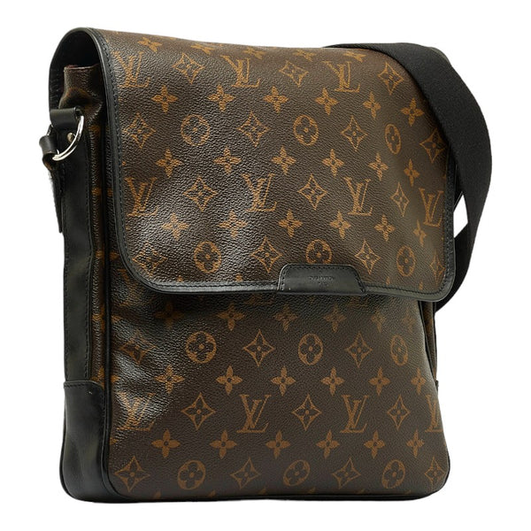 ルイ ヴィトン モノグラムマカサー バスMM 斜め掛け ショルダーバッグ M56715 ブラウン PVC レザー レディース LOUIS VUITTON 【中古】