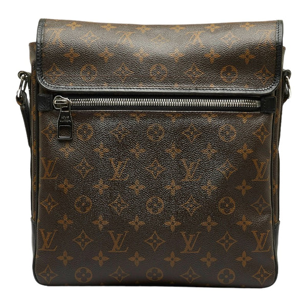 ルイ ヴィトン モノグラムマカサー バスMM 斜め掛け ショルダーバッグ M56715 ブラウン PVC レザー レディース LOUIS VUITTON 【中古】